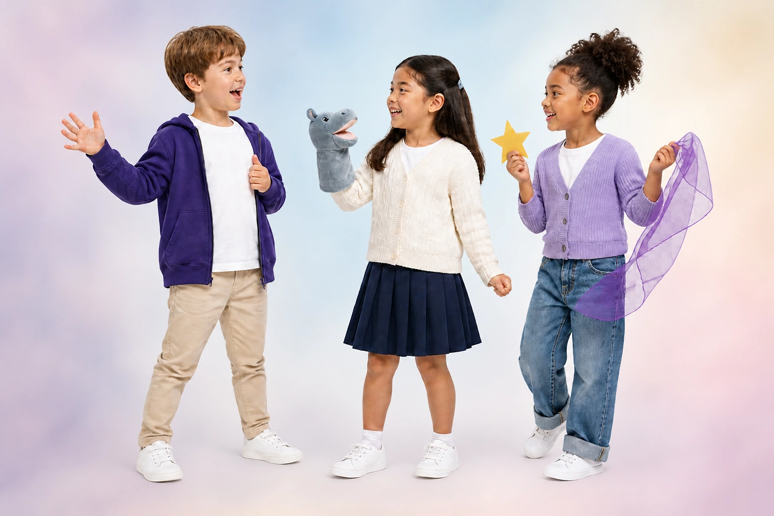 Niños expresándose en inglés a través del teatro, el juego y la imaginación