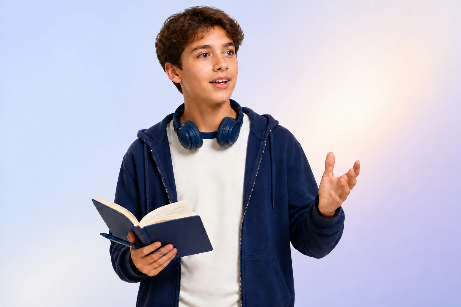 Estudiante desarrollando confianza en speaking, listening, reading y writing